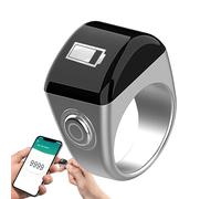Uhngw Finger Counter Clicker,Counting Clicker, Digital Tally Counter Clear Display - 5 Prayer Time Reminders Ring, Electronic Counter Shows Time, Recitation Count and Prayer Time