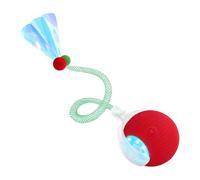 Uhngw Interactive Cat Toy - Smart Automatic Cat Toy Ball with Elastic Mesh Tail - Pet Games for Mental Stimulation Exercise Training Hunting Simulation Scratching Post Floor