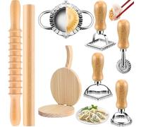 Uhngw Kitchen Dumpling Maker Tool,Wooden Dumpling Making Kit | Baking Accessories, Household Cooking Supplies for Wonton, Cookies, Pies
