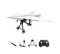 Uhngw Lightweight Foldable RC Paper Plane DIY Assembly Kit, Gyro Stabilized Electric Remote Control Fixed Wing Aircraft Toy With Twin Propellers