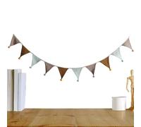 Uhngw Pennant Banner Flags - 9 Ft Baby Shower Cotton Fabric Garland Decor,Pennant Flags for School Boy Girl Room Birthday Party Easter Camping Bedroom Nursery Baby Shower Decoration