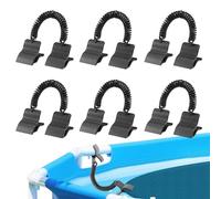 Uhngw Pool Clamps 6 Piece,Pool Clips Over Ground - Kit Clamps Attachment for Spa Swimming Hose Patio Winter Lawn Secure Clamping Solution