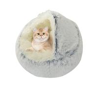 Uhngw Round Dog Bed,Enclosed Calming Small Pet Cave Bed | Machine Washable Pet Cave, Cat Small Removable for Winter Large Dogs Kitten Cats