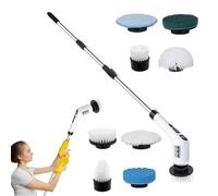 Uhngw Tile Brush | 9 in 1 Tile Scrubber | Non-Slip Duster Polisher Scraper Attachment, Multifunctional Tool for Sink Wall Car Tub Garage Home Outdoor Door