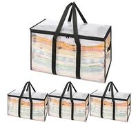 Uhogo 110L Heavy Duty Moving Bags 3 Pack, Extra Large Storage Totes with Reinforced Handles & Strong Zips, Waterproof Laundry Bags for Clothes & Bedding, Durable Alternative to Storage Boxes - Clear