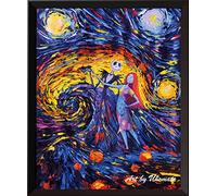 Uhomate Jack Sally Jack and Sally Nightmare Before Christmas Vincent Van Gogh Starry Night Posters Home Canvas Wall Art Nursery Decor Living Room Wall Decor A005 (18X24)