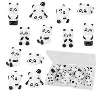 UHOMENY 12pcs Resin Tiny Panda Statue Cute Panda Figurines Mini Animals Ornaments Panda Cupcake Toppers with box for Garden Landscape Home Decor Cake Decoration DIY Crafts (Opaque)