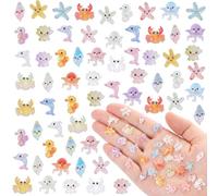 UHOMENY 150pcs Mini Resin Animal Figures Tiny Sea Animals Set Miniature Ocean Statues Mixed Marine Animal Ornaments for Aquarium Fish tanks Dollhouses Gardens Landscape DIY Crafts Nail Art Decor