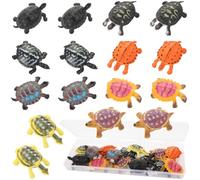 UHOMENY 16pcs Turtle Figures Miniature Realistic Sea Turtle Ornaments Marine Animals Model Cake Topper 8 Styles for Bathtub Bath Pool School Office Classroom Parties Landscape Cake Aquarium Fish Tank