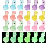 UHOMENY 18pcs Luminous Resin Tiny Alpaca Statue Cute Mini Alpaca Figures Colorful Glowing Resin Animals with 6 Colors for Aquarium Garden Landscape Christmas Birthday Party