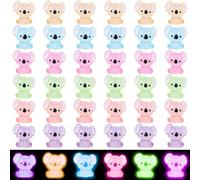 UHOMENY 36pcs Resin Koala Animals, Mini Luminous figures Tiny Cute Glowing Animals Ornaments Koala Cupcake Toppers with Box for Micro Fairy Landscape Garden Dollhouse Home Car Cake Decor
