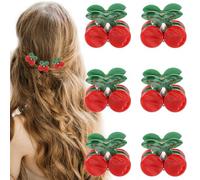 UHOMENY 6pcs Cherry Hair Clips Mini Cute Red Cherry Hair Accessory Fruit Claw Clip Hair Jaw Clips for Women Girls