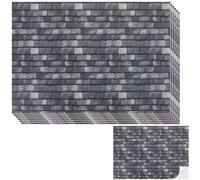 UHOMENY 6Sheets Self-Adhesive Dollhouse Wall Cladding Miniature Roof Tiles Dolls House Wallpaper Accessories Miniature Landscape Decorative Stickers for DIY Craft,21×29cm (Black brick color)