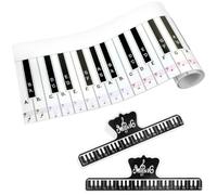 UHOMENY 88 Key Keyboard Piano Note Chart for Beginner Piano Practice Tool Fingering Version Practice Chart Piano Teaching Guide Exercise Cardboard with 2 Music Book Clip (colorful)