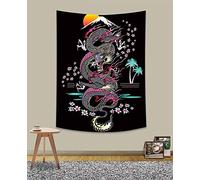 UHOMETAP Dragon Tapestry Japanese Mount Fuji Sun Tapestry Asian Traditional Chinese Dragon Wall Hanging Decor Tapestry for Home Decor Living Room 40x60 Inches GTZYUH343