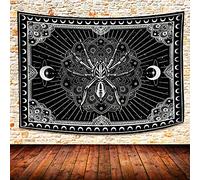UHOMETAP Mandala Spider Tapestry Bohemian Tapestry With Starry Sky and Moon Pattern for Living Room Bedroom Office Banner Decoration Tapestry 80X60 Inches GTWYUH558