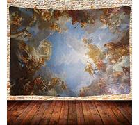UHOMETAP Retro Decor Tapestries, Versailles French Art Decorative Tapestries European Painting Art Ceiling Decoration Apartment Dormitory 80x60 Inches GTDSUH138
