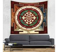 UHOMETAP Sri Yantra Tapestry Mandala Yoga Meditation Tapestries Sacred Geometry Wall Decor Art Wall Hanging for Dorm Living Room Bedroom 60X60 Inches GTWYUH592