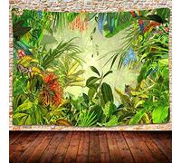 UHOMETAP Tropical Rainforest Landscape Tapestry, Jungle Tiger Plant Natural Scenery Tapestry Wall Hanging, Bed Cover Mural Home Decor 80X60 Inches GTLSUH274