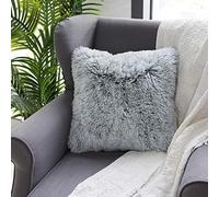 Uhomy - 2 Packs Home Decorative Throw Pillow Covers Super Soft Luxury Faux Fur Throw Pillow Covers for Couch Sofa Bed 18x18 Inch