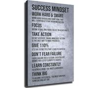 UHPEAAUN Success Mindset Work Hard And Smart Inspirational Quote Poster Motivational Wall-Art Great Office Decor for Living Room Bedroom Home(Framed,16x24inch(40x60cm))