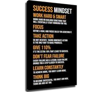 UHPEAAUN Success Mindset Work Hard And Smart Inspirational Quote Poster Set Motivational Wall-Art Great Office Decor for Home Living Room(Unframed,08x12inch(20x30cm))