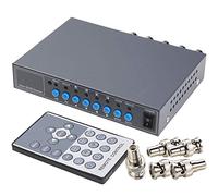 UHPPOTE 4CH Color QUAD System Video Splitter CCTV Camera Processor with Remote Contro
