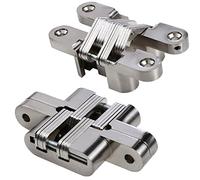 UHPPOTE Polished Invisible Hidden Conceal Mounted Door Blind Cross Hinge 180 Degree (Pack of 1 Pair)