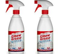UHR Elbow Grease Mould & Mildew Remover Spray, Powerful Bleach Formula, Removes Stains from Tiles, Grout, Baths, Showers & Toilets, 700ml (White - 2 Pack)