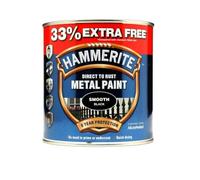 UHR Hammerite Direct to Rust Metal, Weatherproof Metal Paint for Indoor & Outdoor, Quick-Drying, Multi-Purpose Protective Paint,Smooth Black (1Kg)