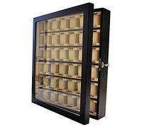 Uhrenhuette Display Case for Clocks Wall Display Black 36 Clocks with Viewing Window