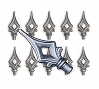 UHRIG Fence Spike Forged From Steel, Rustic Wrought Iron Decorative Tip, Metal Tip, Spear Tip (100 x 40 mm, Pack of 10, Neck Diameter 12 mm)