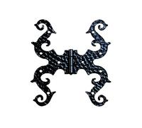 UHRIG Wrought Iron Hinge 18.4x16.5cm, Fitting for Furniture, Cabinet Door, Treasure Chest and Much More.