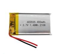 UHRSERNJ 2 5 10 20 Pcs 3.7V 400mAh 602035 Lithium Polymer Ion 2.0mm JST Connector(10pcs with Connector)