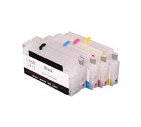 UHRSERNJ 4 Colors For 711 Empty Refillable Ink Cartridge With Resettable Chip Compatible With Printer Models DesignJet T120 T520 For Part Number 711XL