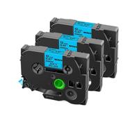 UHRSERNJ 5PK 12mm Satin Ribbon Tape Compatible With Label Printer Models R231 RE34 RN34 R234 RW34 R531 For Part Number R231 RE34 RN34 R234 RW34 R231 R531(3PK BK on Sky Blue)