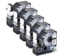 UHRSERNJ 5PK D1 A45803 Compatible Labels Ribbon For LabelManager PC PC2 Printers 19mmx7m Black On White Laminated Tape