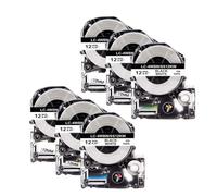 UHRSERNJ 6PK 12mm Label Tape SS12KW Black On White 4WBN Cartridge Tape Compatible With Label Printer Models Works With PRO For Part Number SS12KW(Black on White)