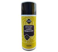 UHS Sticky Label Remover Spray 400ml, Adhesive, Sticker, Glue, Tape, Gum & Tar Residue Remover Aerosol for Glass, Plastic, Metal & Tiles