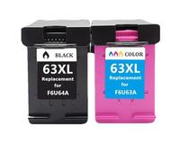 UHSTJW Ink Cartridge 63XL 63 1110 1111 1112 2130 2131 2132 Compatible With Re Manufactured 63XL Replacement(1 BK 1 COLOR)