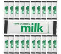 UHT Milk 10ml Individually Wrapped Sticks Portions Sachets (75 Pack, Semi-Skimmed)
