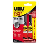 UHU 3-62686 Super Glue Ultra Fast Liquid 2x3g Blister (Packaging May Vary)