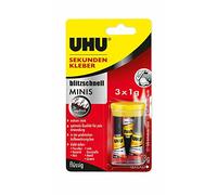 Uhu 45415 Super Glue Lightning Fast Minis 3 x 1G