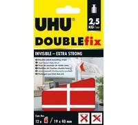 UHU 45515 Double-Sided Adhesive Tape Transparent (L x W) 40 mm x 19 mm Pack of 12, Doppel-Strips