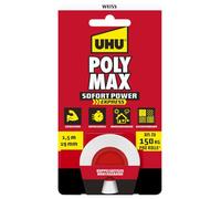 UHU 7004621 Poly Max Double Tape, 1.5 m x 19 mm White