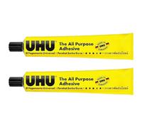 UHU All Purpose Glue Adhesive - Liquid Synthetic Resin Adhesive - 125ml Tubes - Pack of 2 Tubes