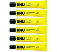 UHU All Purpose Glue Adhesive - Liquid Synthetic Resin Adhesive - 20ml Tubes - Pack of 6 Tubes