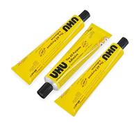 UHU All Purpose Glue Adhesive - Liquid Synthetic Resin Adhesive - 60ml Tubes - Pack of 3 Tubes