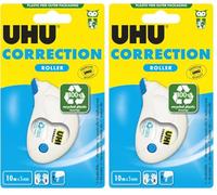 UHU Correction Tape Compact for Fast, Clean and Line Accurate Correction, 10 m x 5 mm (Pack of 2)