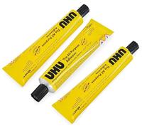 UHU Glue 60ml Pack of 3 tubes. All Purpose Glue Perfect For Crafts Transparent Fast drying Strong, Arts, Craft, DIY. In Premier Life Box